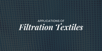 Blue mesh fabric background with text overlay: “Applications of Filtration Textiles.”