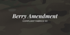 Camouflage fabric background with white text overlay: “Berry Amendment – Compliant Fabrics 101.”