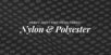 Close-up of black knit mesh fabric with text overlay: “Heavy-Duty Knit Mesh Fabric: Nylon & Polyester.”